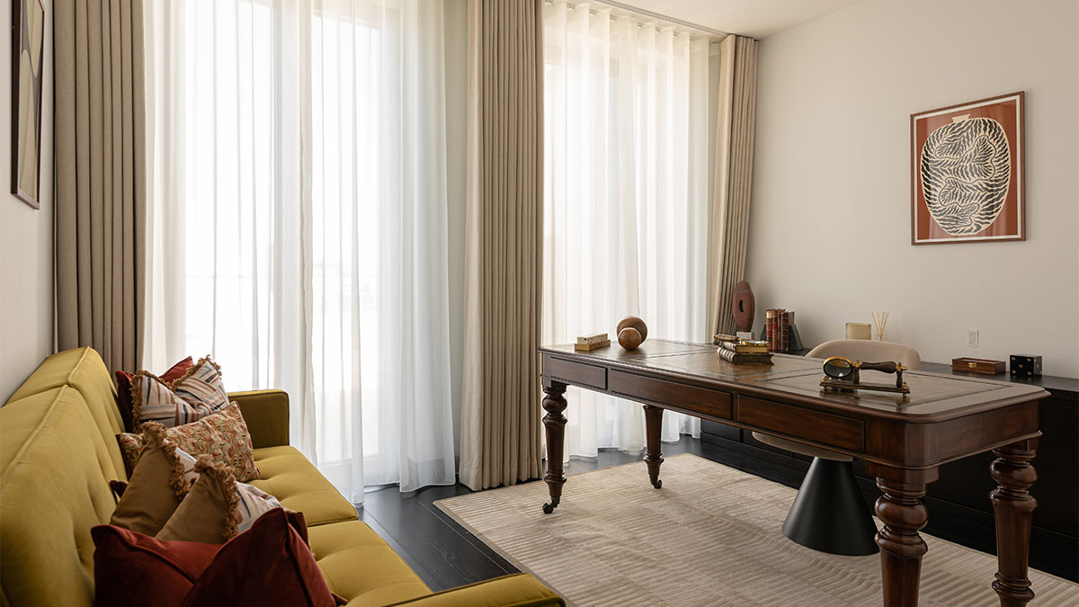 Contemporary bedroom with neutral decor